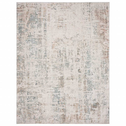 2' X 3' Gray Blue Taupe And Cream Abstract Distressed Stain Resistant Area Rug - Homeroots - Flyclothing LLC