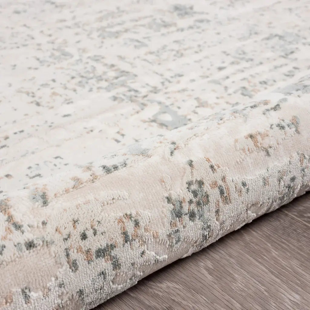 2' X 3' Gray Blue Taupe And Cream Abstract Distressed Stain Resistant Area Rug - Homeroots - Flyclothing LLC