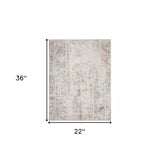 2' X 3' Gray Blue Taupe And Cream Abstract Distressed Stain Resistant Area Rug - Homeroots - Flyclothing LLC
