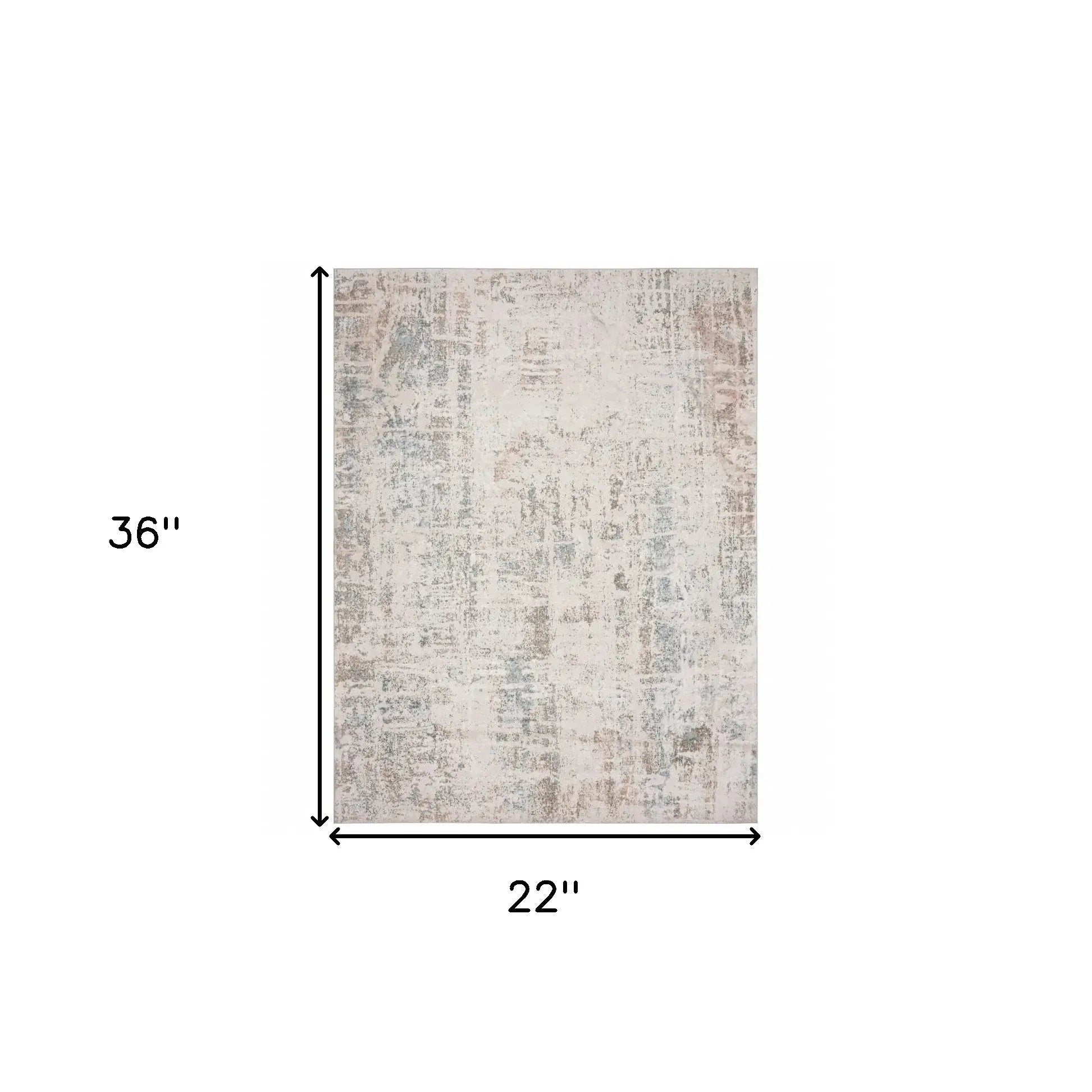 2' X 3' Gray Blue Taupe And Cream Abstract Distressed Stain Resistant Area Rug - Homeroots - Flyclothing LLC