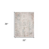 2' X 3' Gray Blue Taupe And Cream Abstract Distressed Stain Resistant Area Rug - Homeroots - Flyclothing LLC