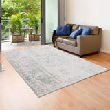 5' X 7' Gray Blue Taupe And Cream Abstract Distressed Stain Resistant Area Rug - Homeroots - Flyclothing LLC