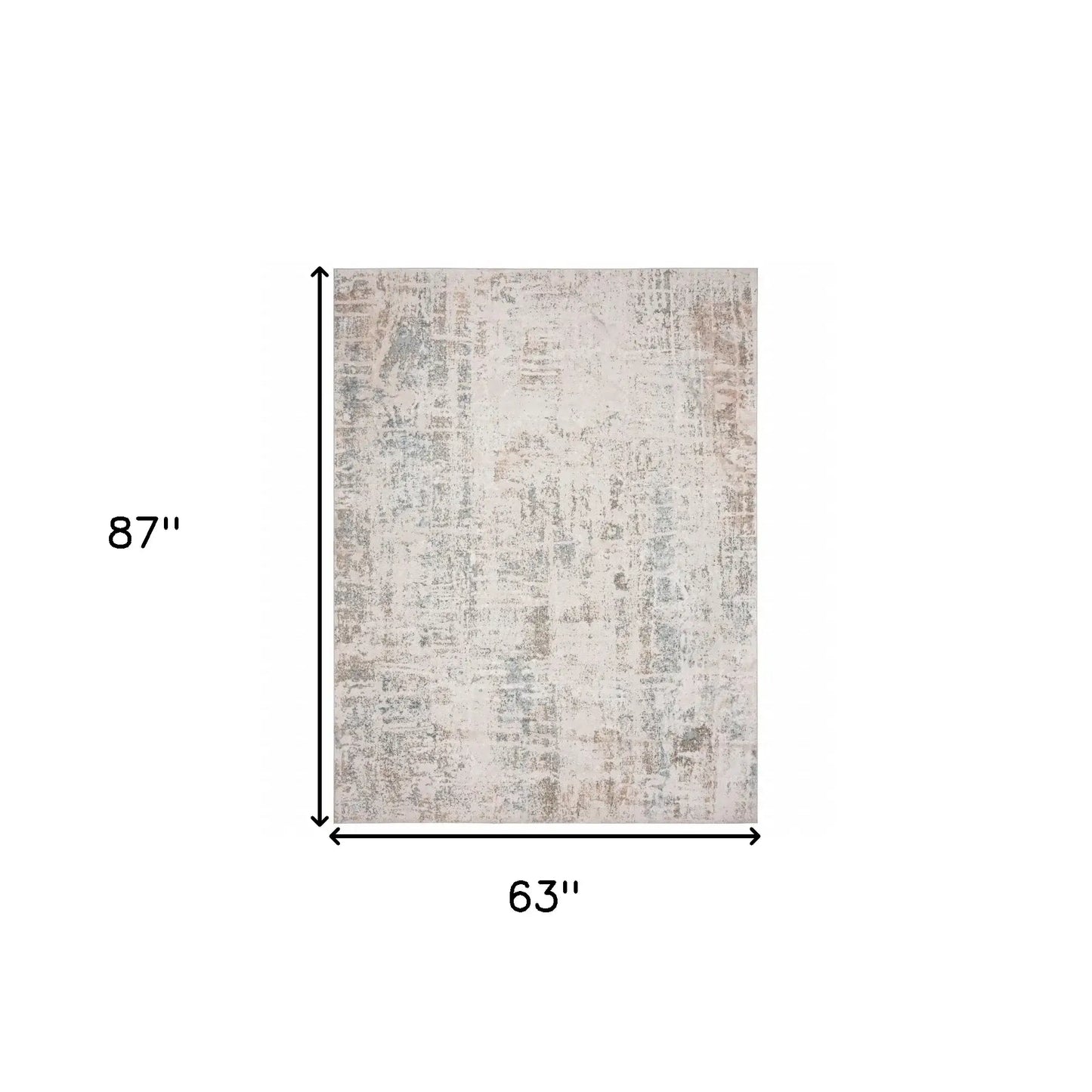 5' X 7' Gray Blue Taupe And Cream Abstract Distressed Stain Resistant Area Rug - Homeroots - Flyclothing LLC