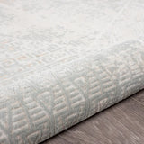 9' X 12' Gray Blue Taupe And Cream Geometric Distressed Stain Resistant Area Rug - Homeroots - Flyclothing LLC