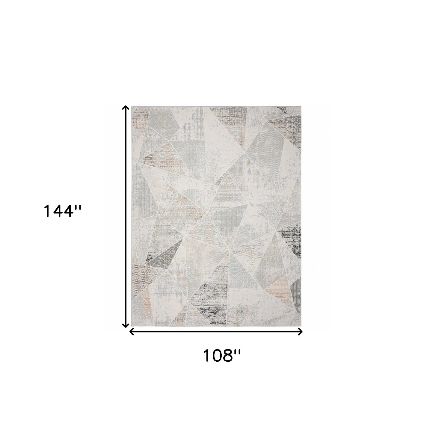9' X 12' Gray Blue Taupe And Cream Geometric Distressed Stain Resistant Area Rug - Homeroots - Flyclothing LLC
