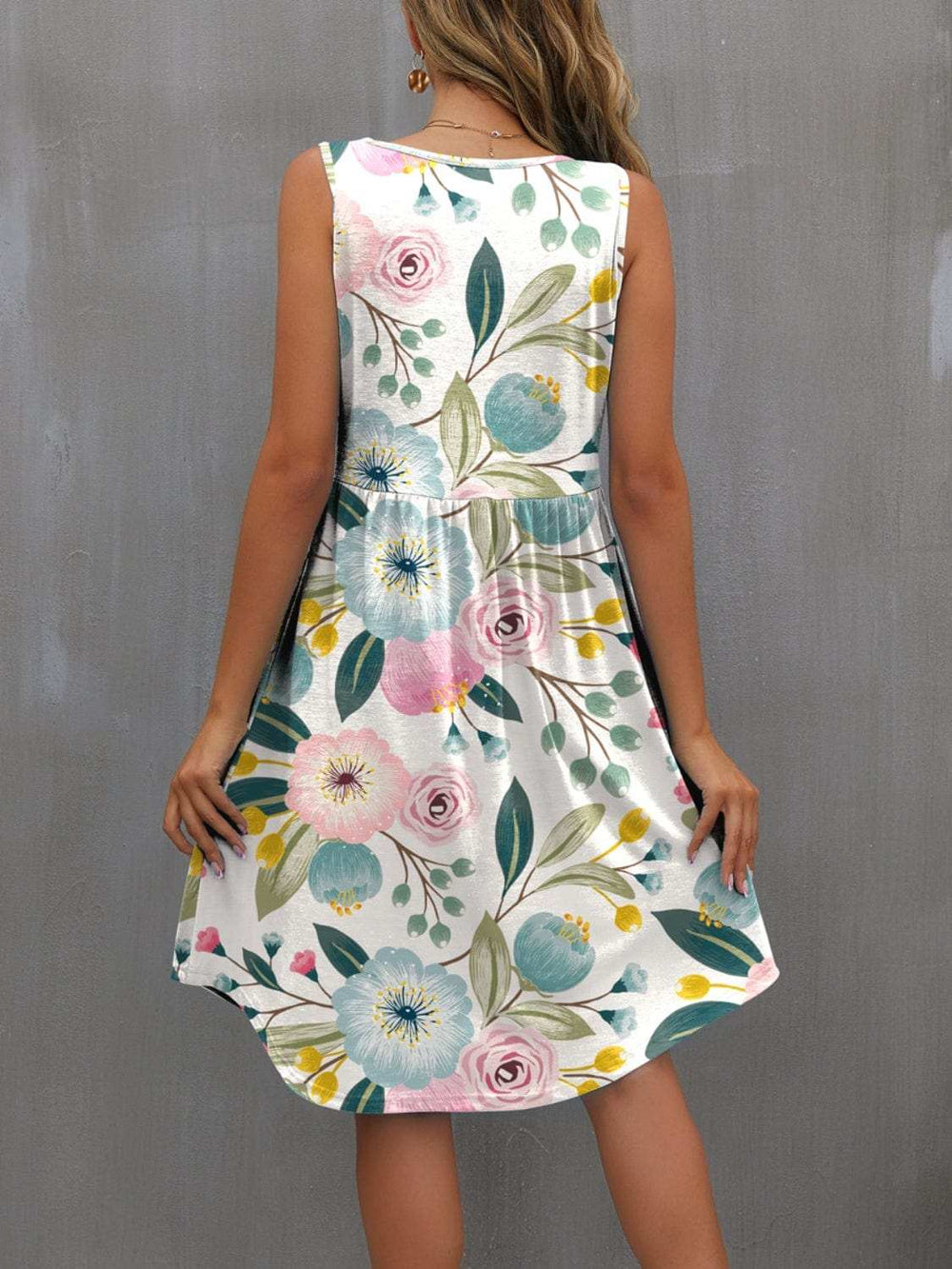 FAM-FAM Round Neck Wide Strap Mini Dress - Trendsi - Flyclothing LLC