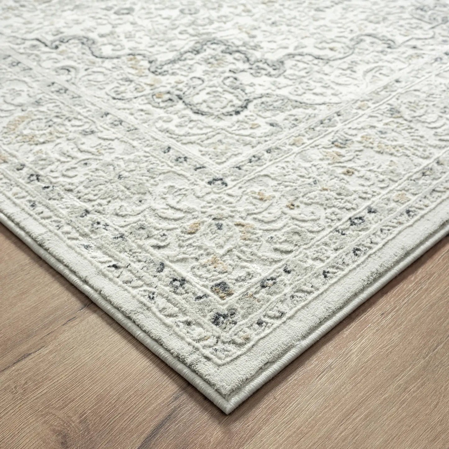 2' X 3' Ivory Gray And Taupe Floral Stain Resistant Area Rug - Homeroots - Flyclothing LLC