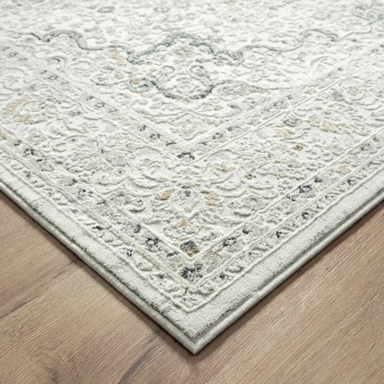 2' X 3' Ivory Gray And Taupe Floral Stain Resistant Area Rug - Homeroots - Flyclothing LLC