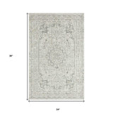 2' X 3' Ivory Gray And Taupe Floral Stain Resistant Area Rug - Homeroots - Flyclothing LLC