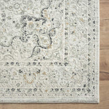 4' X 6' Ivory and Gray Floral Medallion Stain Resistant Area Rug - Homeroots - Flyclothing LLC
