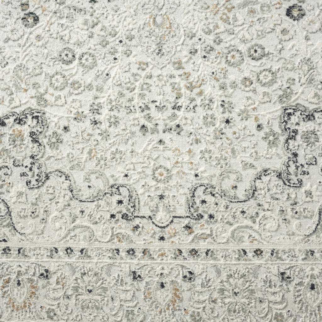 5' X 8' Ivory Gray And Taupe Floral Power Loom Stain Resistant Area Rug - Homeroots - Flyclothing LLC