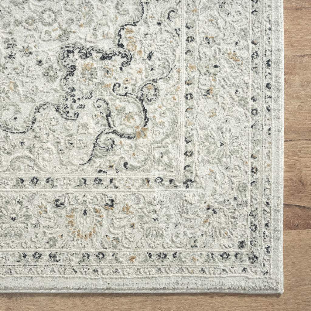 5' X 8' Ivory Gray And Taupe Floral Power Loom Stain Resistant Area Rug - Homeroots - Flyclothing LLC