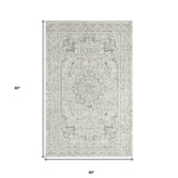 5' X 8' Ivory Gray And Taupe Floral Power Loom Stain Resistant Area Rug - Homeroots - Flyclothing LLC