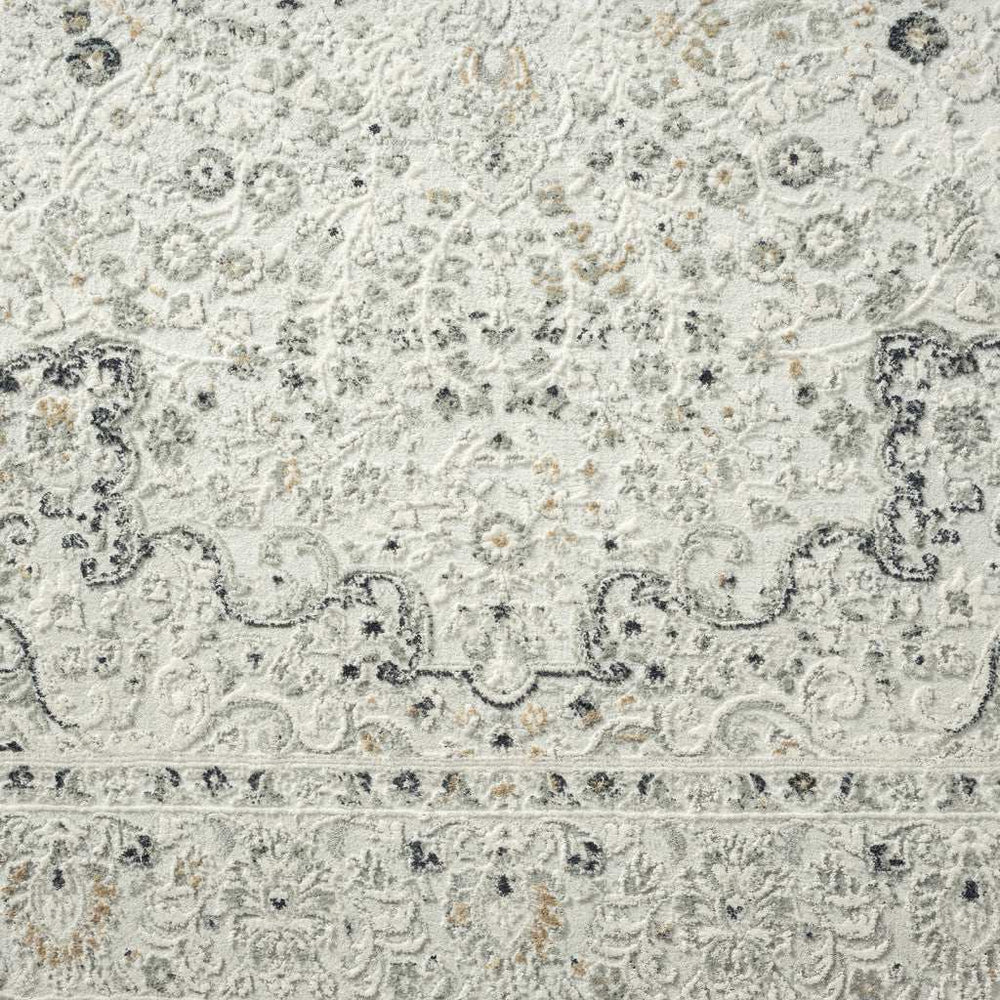 8' X 10' Ivory Gray And Taupe Floral Power Loom Stain Resistant Area Rug - Homeroots - Flyclothing LLC