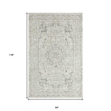 8' X 10' Ivory Gray And Taupe Floral Power Loom Stain Resistant Area Rug - Homeroots - Flyclothing LLC