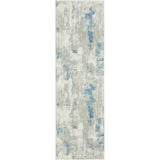 2' X 6' Ivory Gray And Blue Abstract Stain Resistant Area Rug - Homeroots - Flyclothing LLC