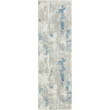 2' X 6' Ivory Gray And Blue Abstract Stain Resistant Area Rug - Homeroots