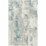 5' X 8' Ivory Gray And Blue Abstract Power Loom Stain Resistant Area Rug - Homeroots - Flyclothing LLC