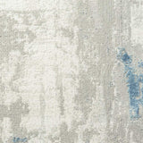 8' X 10' Ivory Gray And Blue Abstract Power Loom Stain Resistant Area Rug - Homeroots - Flyclothing LLC
