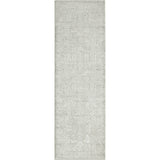 2' X 6' Ivory And Gray Floral Stain Resistant Area Rug