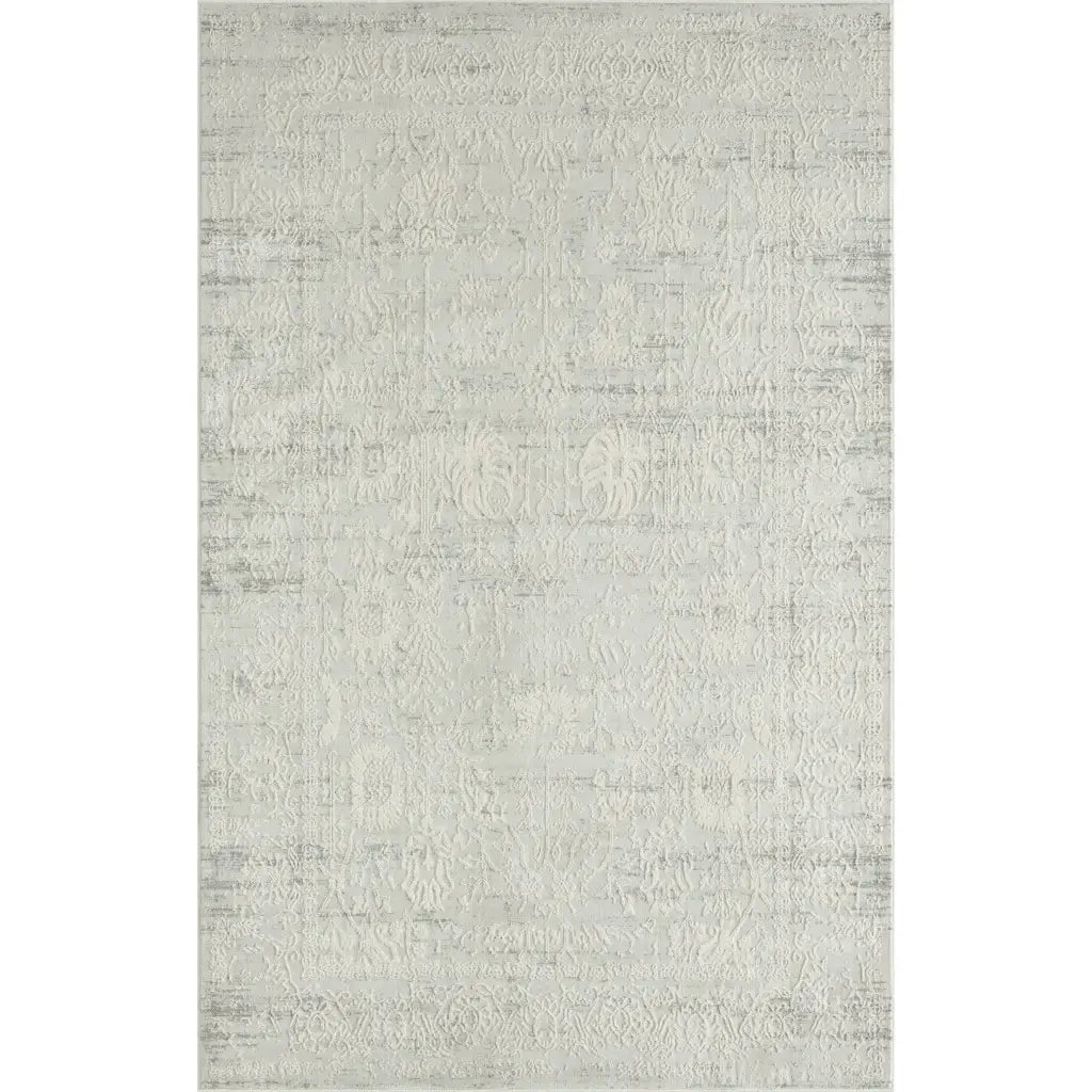4' X 6' Ivory And Gray Floral Stain Resistant Area Rug - Homeroots - Flyclothing LLC
