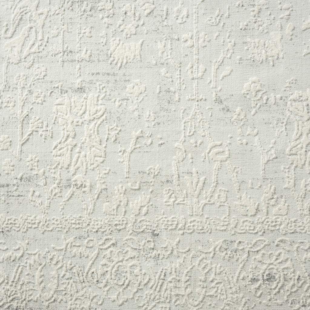 4' X 6' Ivory And Gray Floral Stain Resistant Area Rug - Homeroots - Flyclothing LLC