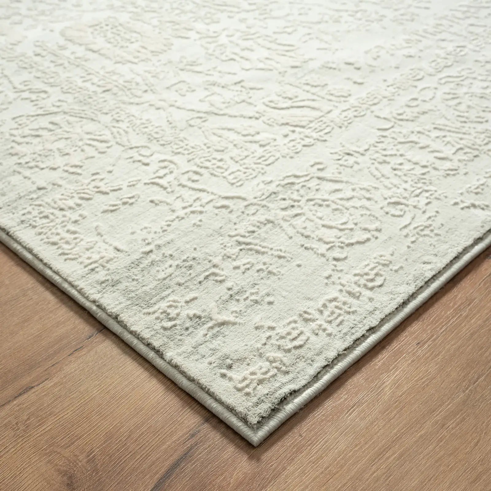 4' X 6' Ivory And Gray Floral Stain Resistant Area Rug - Homeroots - Flyclothing LLC