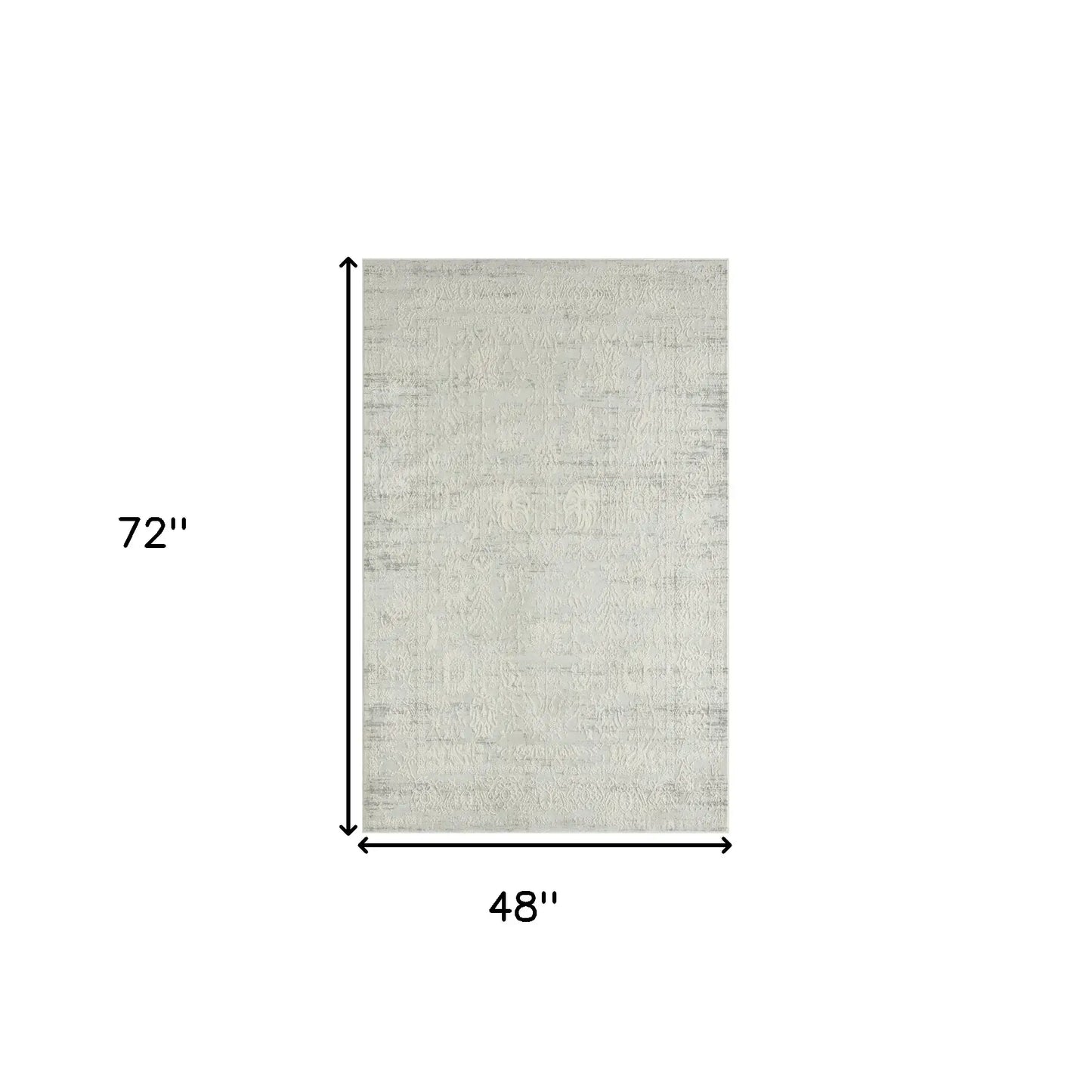 4' X 6' Ivory And Gray Floral Stain Resistant Area Rug - Homeroots - Flyclothing LLC