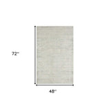4' X 6' Ivory And Gray Floral Stain Resistant Area Rug - Homeroots - Flyclothing LLC