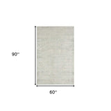 5' X 8' Ivory And Gray Floral Power Loom Distressed Stain Resistant Area Rug - Homeroots - Flyclothing LLC