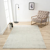 9' X 12' Ivory And Gray Floral Power Loom Distressed Stain Resistant Area Rug - Homeroots - Flyclothing LLC