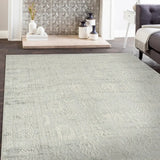9' X 12' Ivory And Gray Floral Power Loom Distressed Stain Resistant Area Rug - Homeroots - Flyclothing LLC