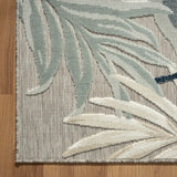 8' X 10' Blue And Gray Floral Stain Resistant Indoor Outdoor Area Rug - Homeroots - Flyclothing LLC