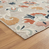 8' X 10' Blue And Gray Floral Stain Resistant Indoor Outdoor Area Rug - Homeroots - Flyclothing LLC