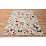 8' X 10' Blue And Gray Floral Stain Resistant Indoor Outdoor Area Rug - Homeroots - Flyclothing LLC