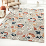 8' X 10' Blue And Gray Floral Stain Resistant Indoor Outdoor Area Rug - Homeroots - Flyclothing LLC