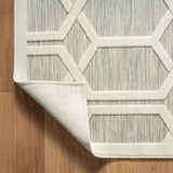 5' X 7' Gray And Ivory Geometric Stain Resistant Indoor Outdoor Area Rug - Homeroots