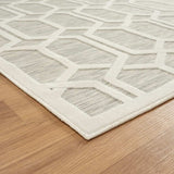 5' X 7' Gray And Ivory Geometric Stain Resistant Indoor Outdoor Area Rug - Homeroots - Flyclothing LLC