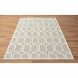 8' X 10' Gray And Ivory Geometric Stain Resistant Indoor Outdoor Area Rug - Homeroots - Flyclothing LLC