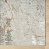 5' X 7' Beige Gray And Brown Abstract Stain Resistant Area Rug - Homeroots
