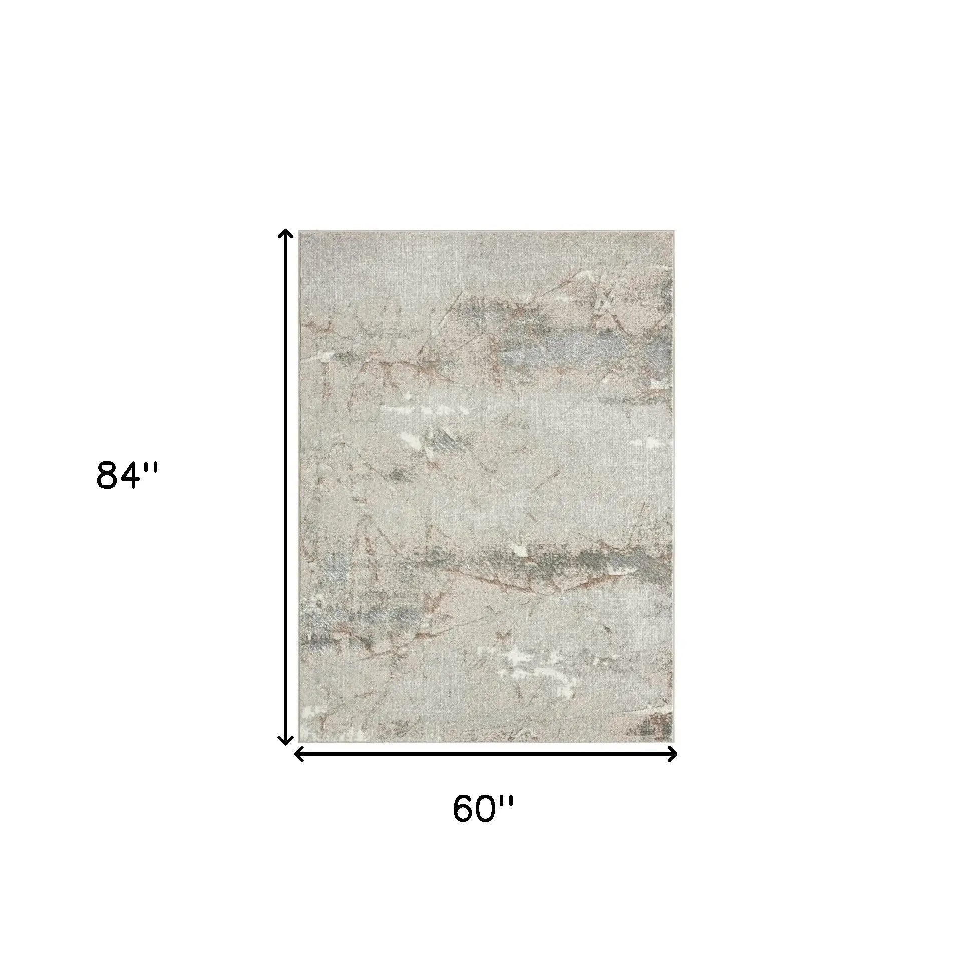 5' X 7' Beige Gray And Brown Abstract Stain Resistant Area Rug - Homeroots - Flyclothing LLC