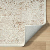 7' X 9' Beige Cream And Brown Damask Stain Resistant Area Rug - Homeroots - Flyclothing LLC