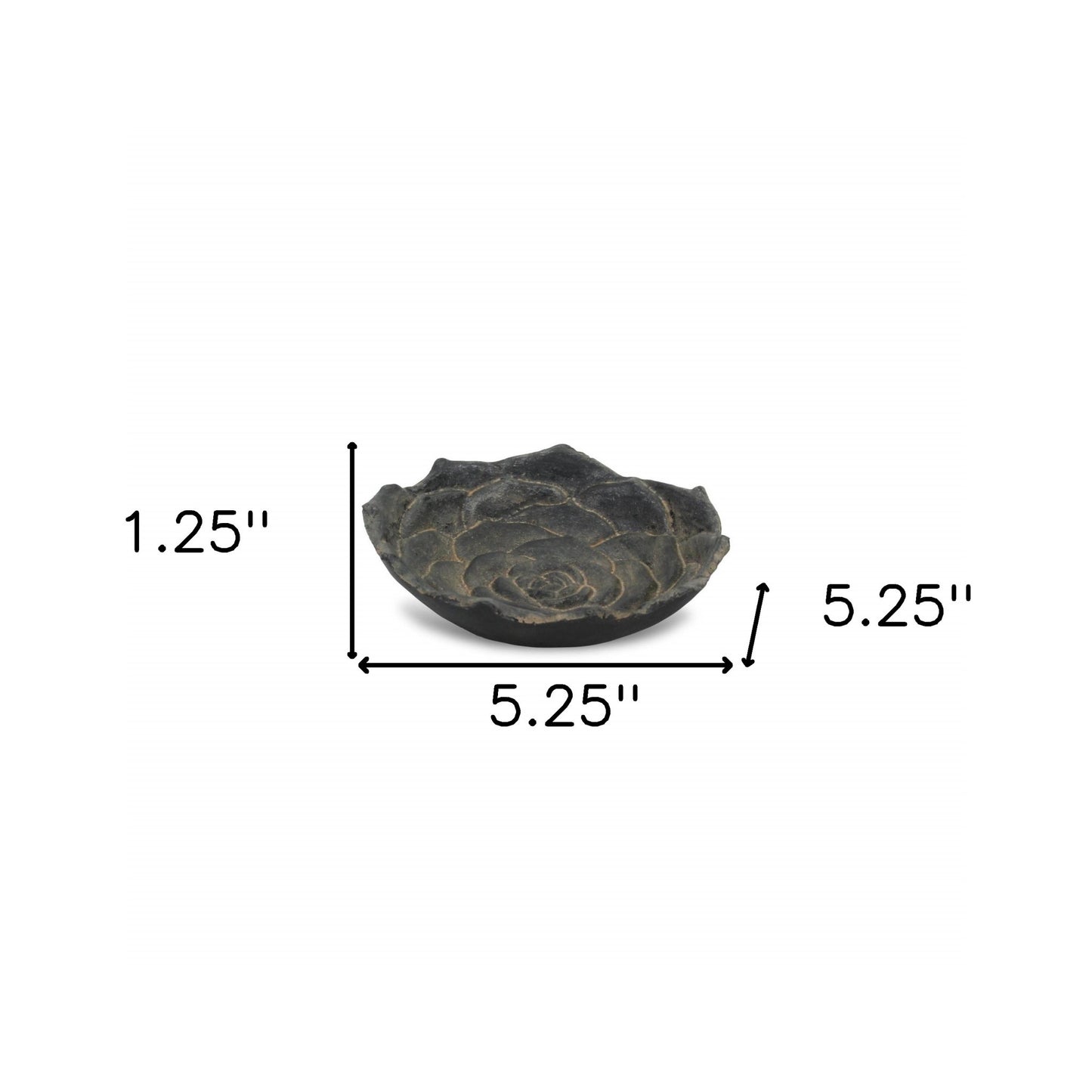 5" Black Novelty Metal Handmade Tray - Homeroots - Flyclothing LLC