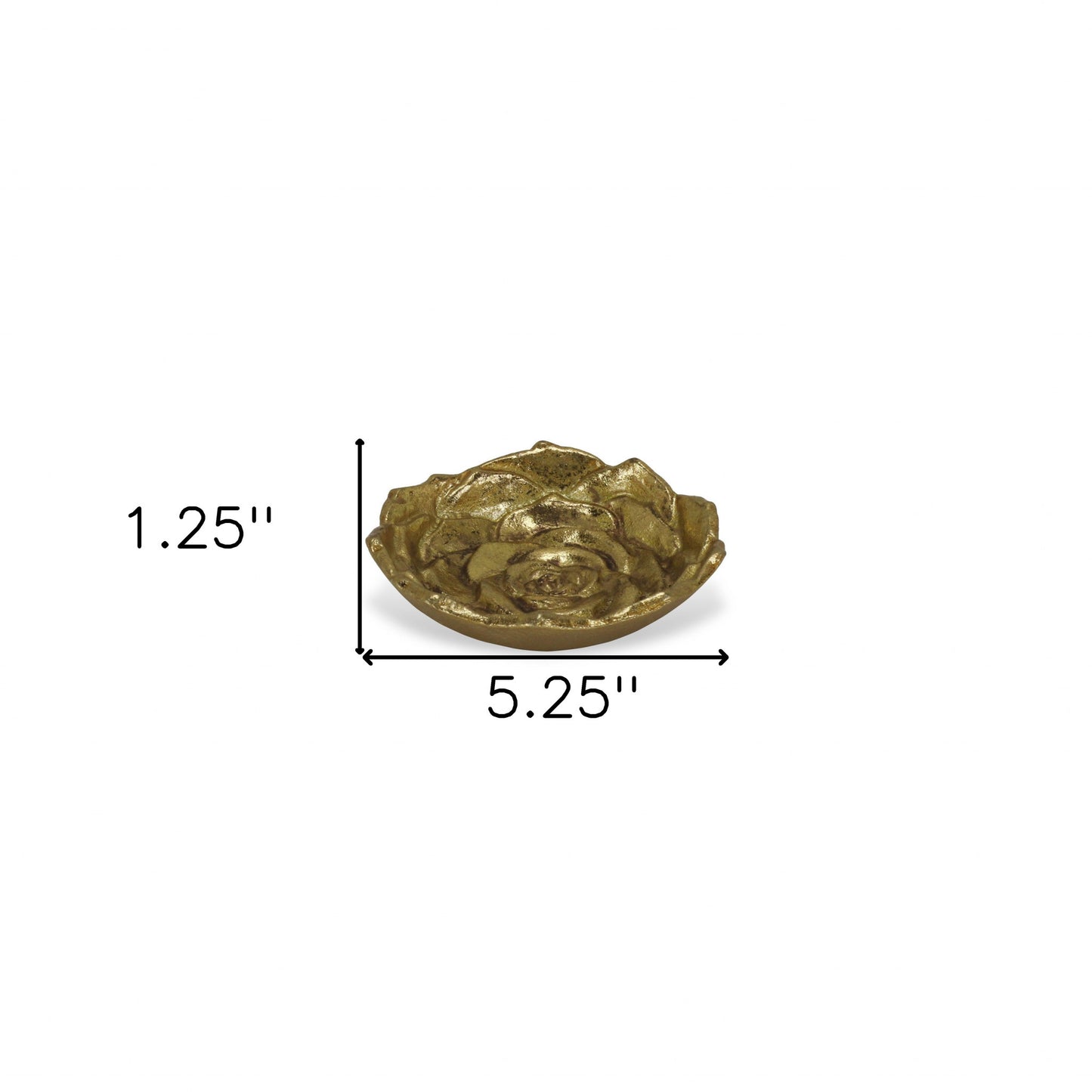 5" Gold Novelty Metal Handmade Tray - Homeroots - Flyclothing LLC