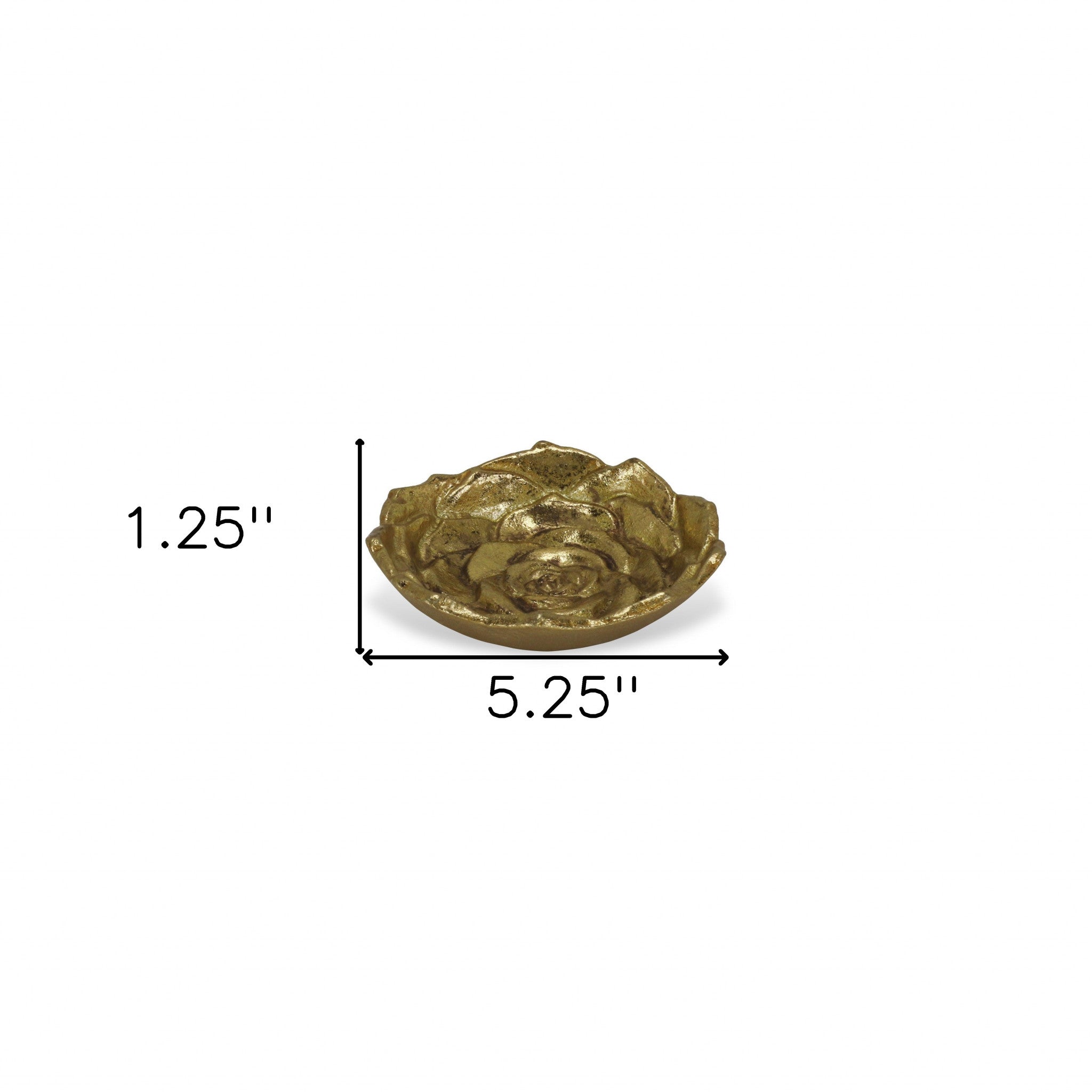 5" Gold Novelty Metal Handmade Tray - Homeroots - Flyclothing LLC