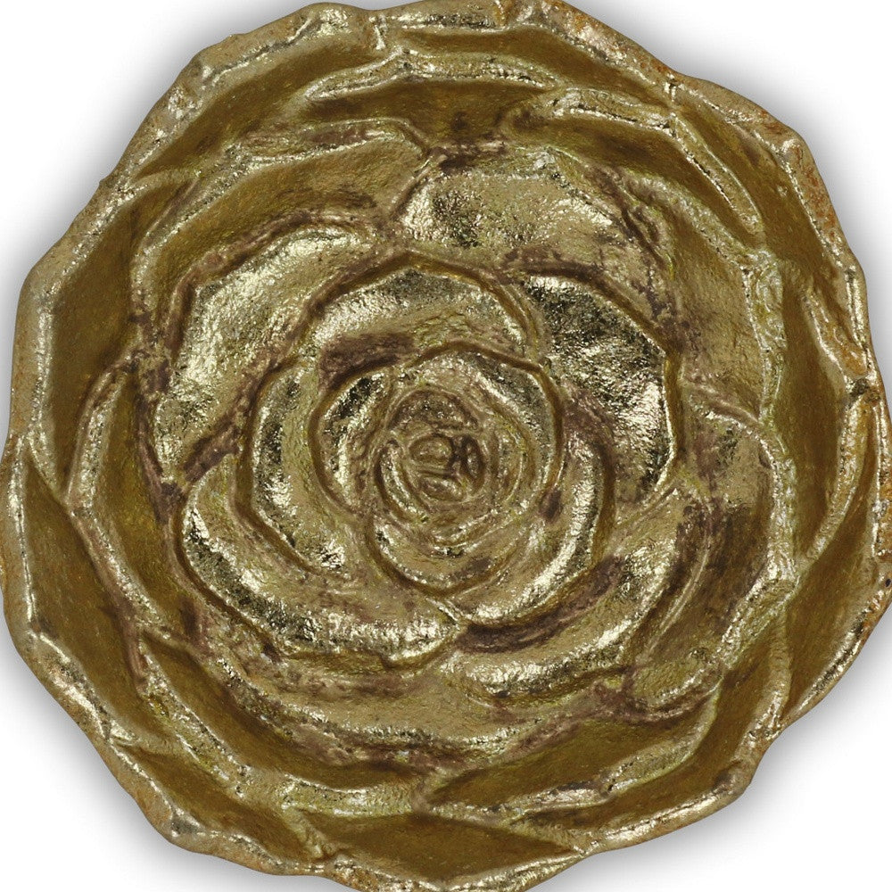 5" Gold Novelty Metal Handmade Tray - Homeroots