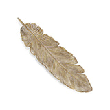 18" Gold Feather Metal Handmade Tray - Homeroots - Flyclothing LLC