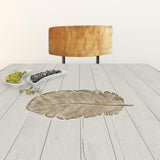 18" Gold Feather Metal Handmade Tray - Homeroots - Flyclothing LLC