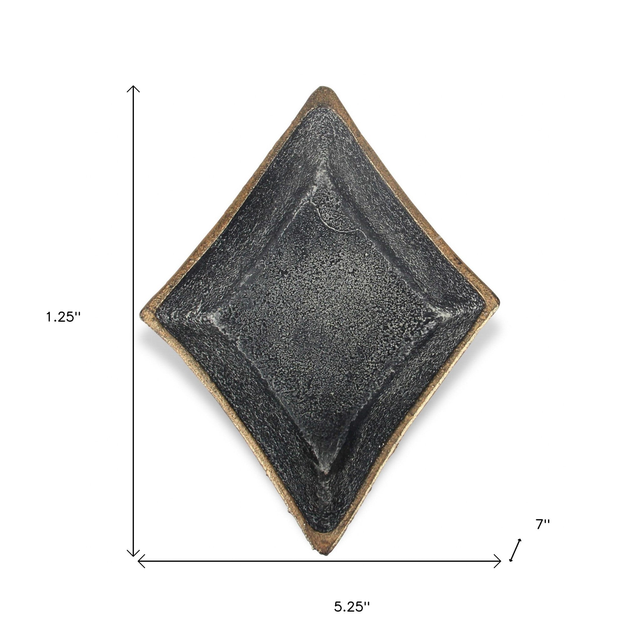5" Black Novelty Metal Handmade Tray - Homeroots - Flyclothing LLC
