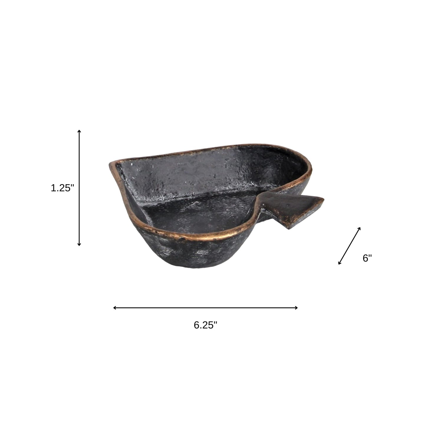 6" Black Novelty Cast Iron Handmade Vanity Tray - Homeroots - Flyclothing LLC